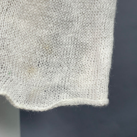 ESKANDAR Taille L Pull ample en tricot de lin et coton crème
