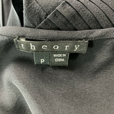 THEORY Size S Black Silk &  Elastane Blouse