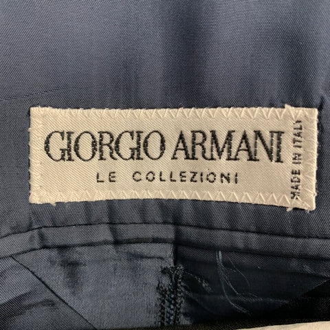 GIORGIO ARMANI Chest Size 42 Long Black Virgin Wool Peak Lapel Sport Coat