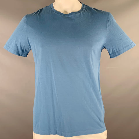 COS Size L Blue Cotton Crew Neck T-shirt