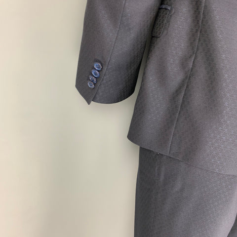 DOLCE & GABBANA Size 42 Navy Pattern Wool Blend Suit