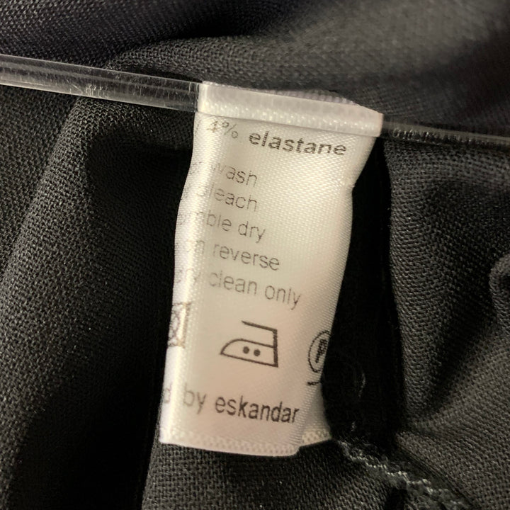 ESKANDAR Size XL Black Wool Elastane Pants