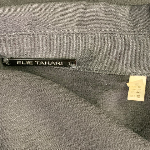 ELIE TAHARI Size 10 Black Polyester Single Button Jacket Blazer