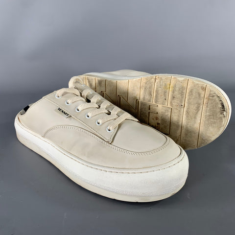 SUNNEI Size 11 Cream White Slip On Sneakers
