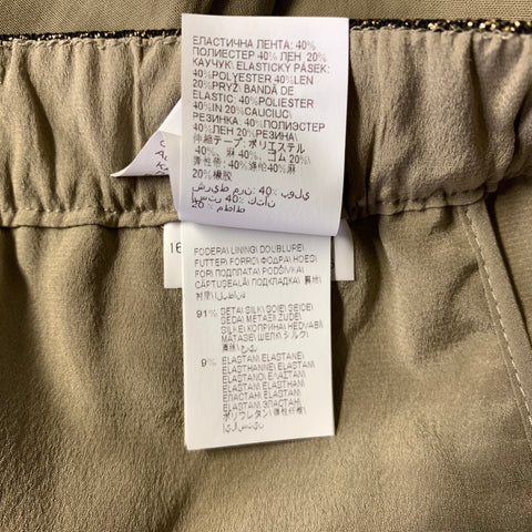 BRUNELLO CUCINELLI Size 6 Olive Gold Cotton Pleated Cargo Casual Pants