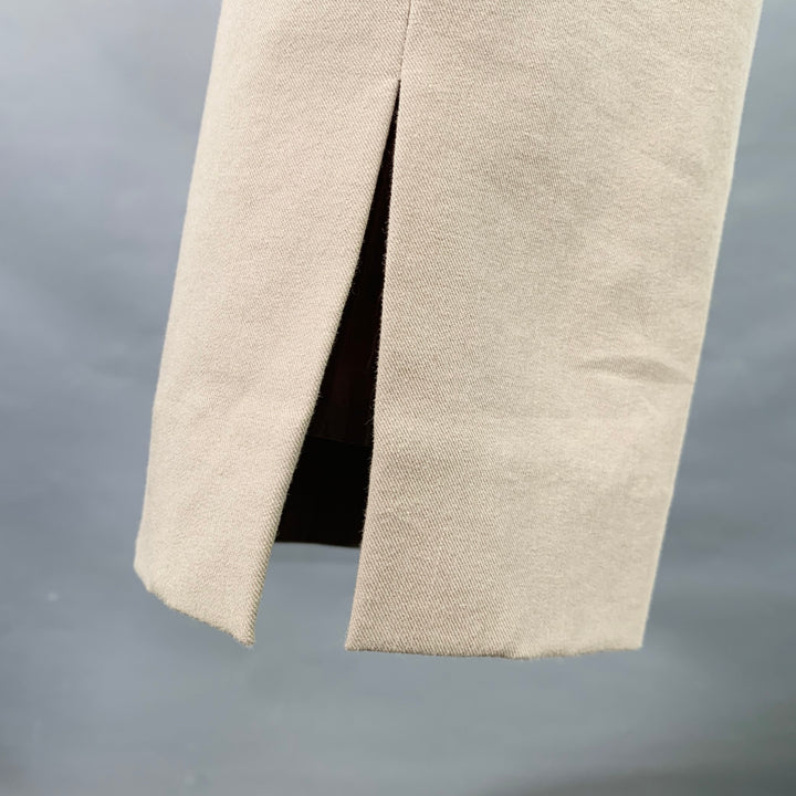 RIVAMONTI Size 2 Khaki Cotton Blend Narrow Leg Dress Pants