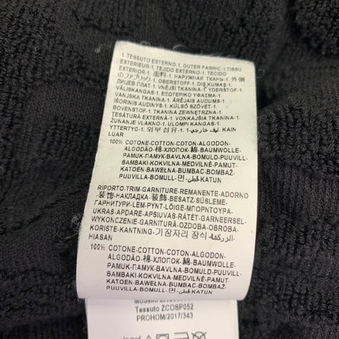 VERSACE Size XL Black Gold Textured Cotton Shawl Collar Robe