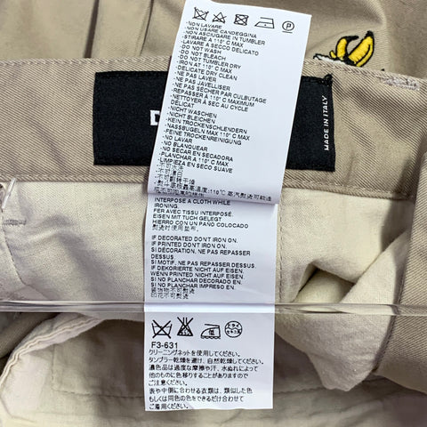 DSQUARED2 Size 32 Khaki Yellow Embroidery Cotton Button Fly Casual Pants