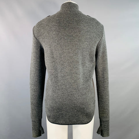 PRADA Size 40 Grey Brown Camouflage Virgin Wool Blend Zip Up Jacket
