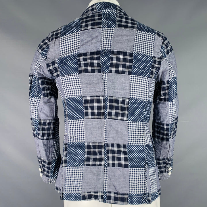 ENGINEERED GARMENTS Size XS Navy White Patchwork Cotton Sport Coat