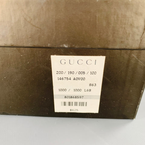 GUCCI Size 6 Guccissima Black Leather Embossed Monogram Side Zipper Boots