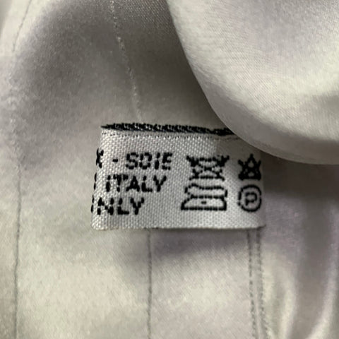 BRIONI Size L Silver Silk Button Up Long Sleeve Shirt Set
