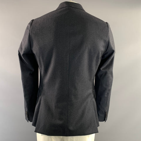 PAUL SMITH Chest Size 40 Grey Dark Grey Wool Silk Notch Lapel Sport Coat