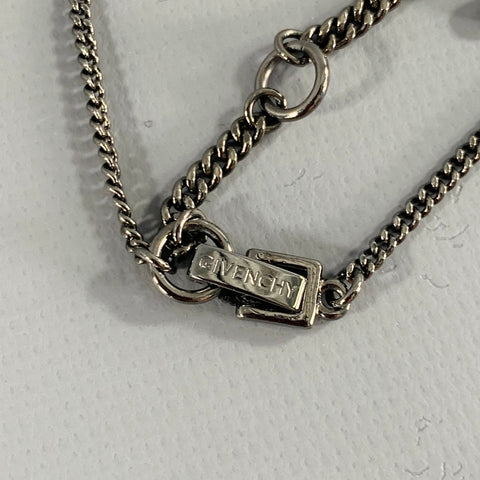 GIVENCHY Black Silver Rhinestones Necklace