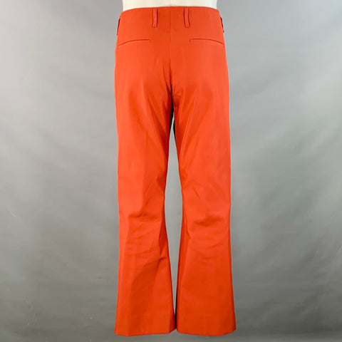 ACNE STUDIOS Size 34 Brick Polyester Cotton Twill Notch Lapel Wide Leg Suit