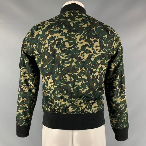 SCHOTT Cazadora bomber de poliéster de camuflaje verde Talla M