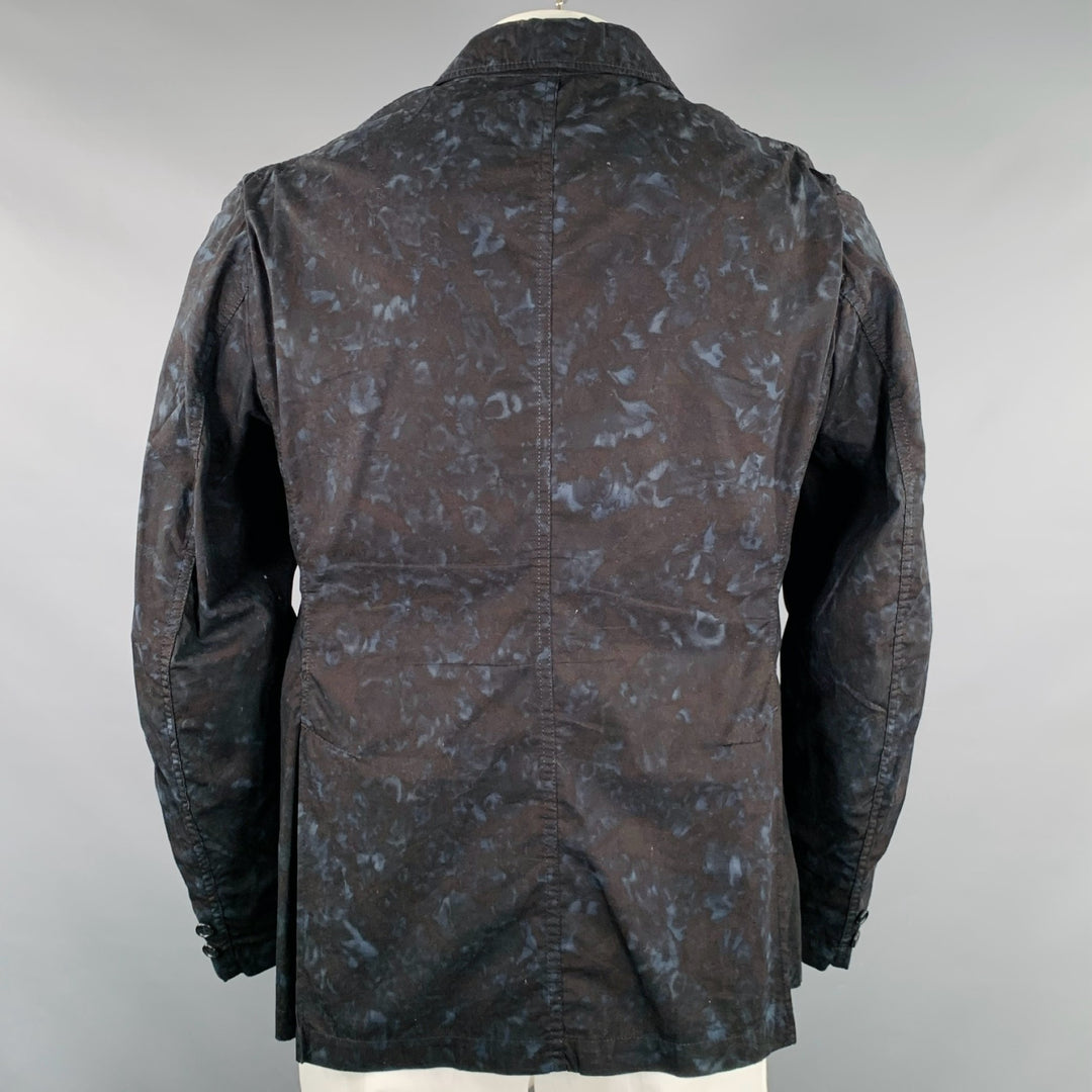 ENGINEERED GARMENTS Size L Black Blue Marbled Cotton Chore Jacket