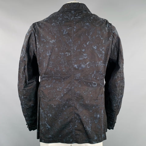 ENGINEERED GARMENTS Size L Black Blue Marbled Cotton Chore Jacket