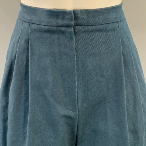 FENDI Size 4 Navy Cotton Twill Pleated Dress Pants
