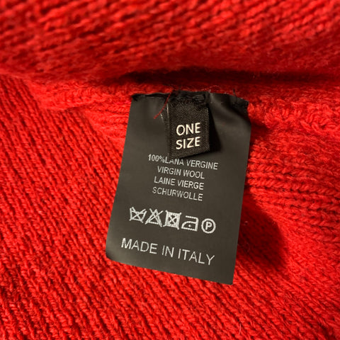 RAF SIMONS SS2017 Size One Size Red Knitted Wool Side Buttons Sweater
