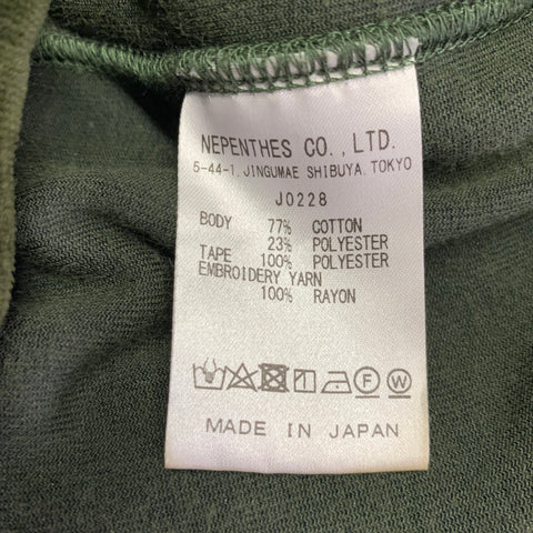 NEEDLES Size L Green Purple Velvet Cotton Blend Hooded Sweatshirt