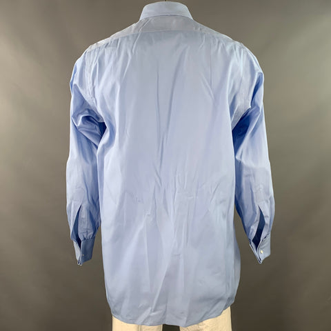 TURNBULL & ASSER Size L Blue Cotton French Cuff Long Sleeve Shirt