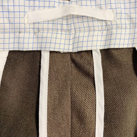 BORRELLI Size 36 Brown Twill Wool Flat Front Tapered Cuffed Dress Pants