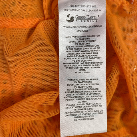SELF-PORTRAIT Size 4 Hotfix Orange Silver Viscose Blend Rhinestones Cropped Dress Top