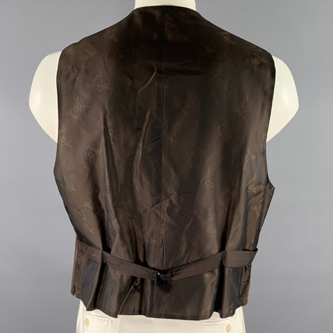 BRIONI Size 46 Brown Suede Vest
