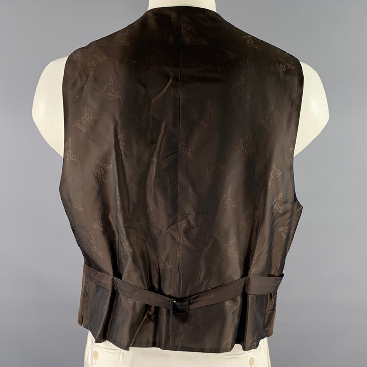 BRIONI Size 46 Brown Suede Vest