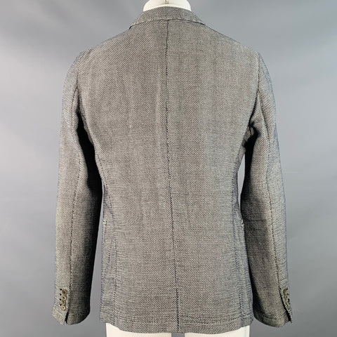 ARMANI COLLEZIONI Taille 40 Veste de sport en mélange de polyester texturé noir et blanc