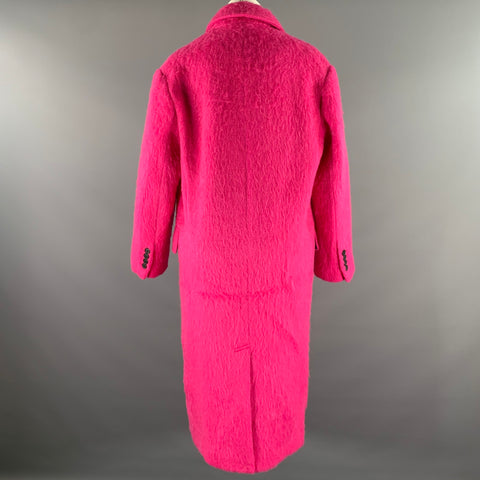 STAND STUDIO Size S Fuchsia Wool Blend Textured Peak Lapel Coat