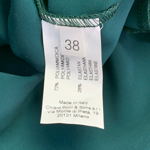 Robe midi moulante épaules dénudées Kaliska CHIARA BONI en velours mélangé polyamide vert, taille 2