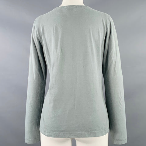 DRIES VAN NOTEN Size M Green Sage Cotton Henley Casual Top