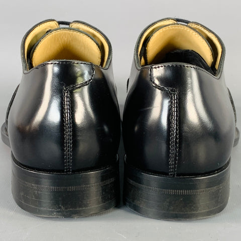 PAUL SMITH Size 7 Kenning Black Leather Cap Toe Oxford Lace-Up Shoes