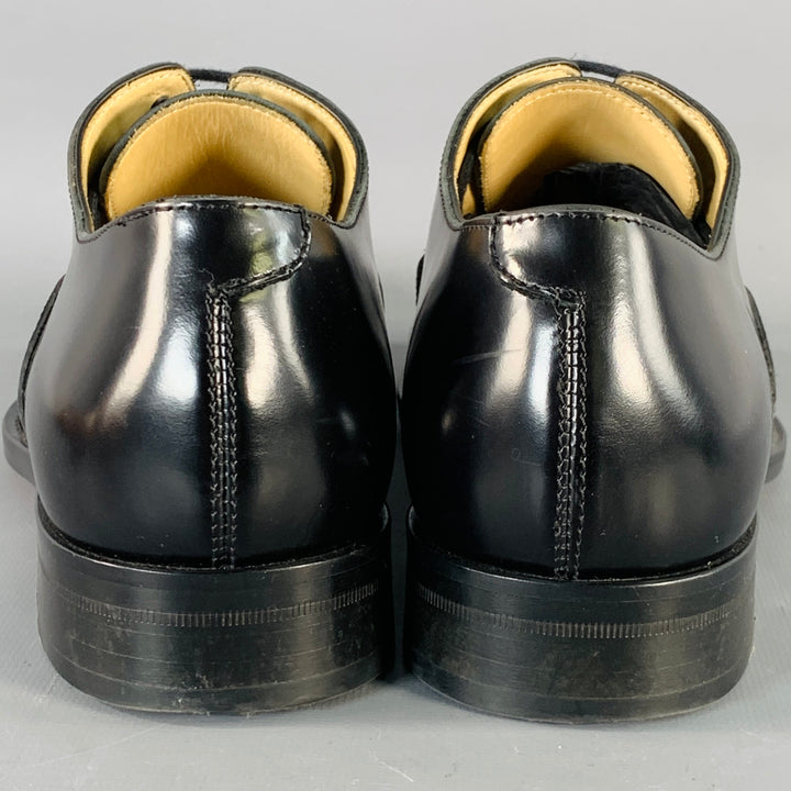 PAUL SMITH Size 7 Kenning Black Leather Cap Toe Oxford Lace-Up Shoes