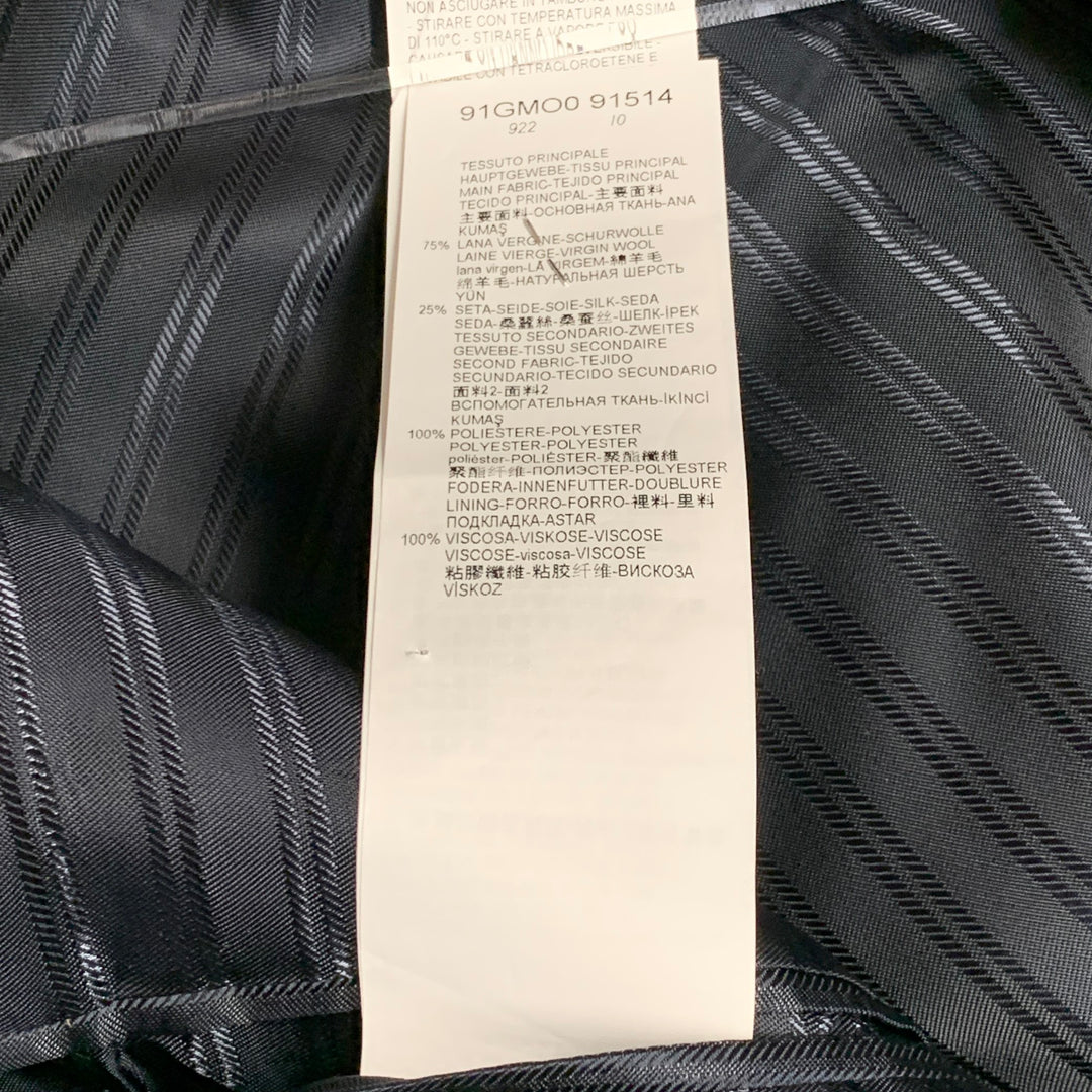 EMPORIO ARMANI Size 40 Navy Black Textured Wool Silk Sport Coat