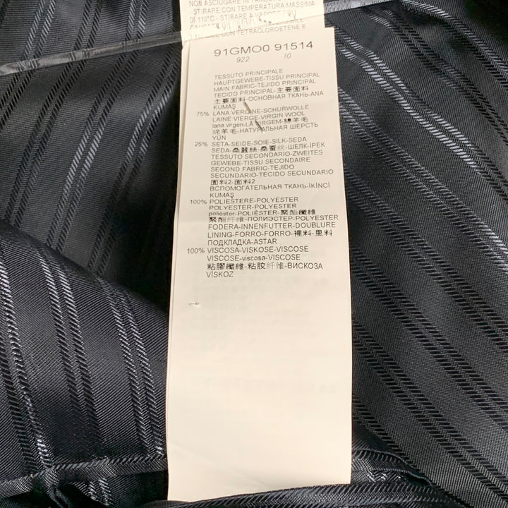 EMPORIO ARMANI Size 40 Navy Black Textured Wool Silk Sport Coat