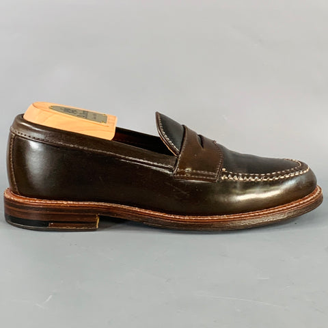 ALDEN Size 6.5 6717 Brown Cordovan Leather Penny Loafers