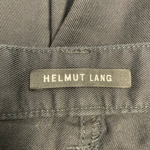 HELMUT LANG Size 32 Black Twill Cotton Blend Pleated Casual Pants