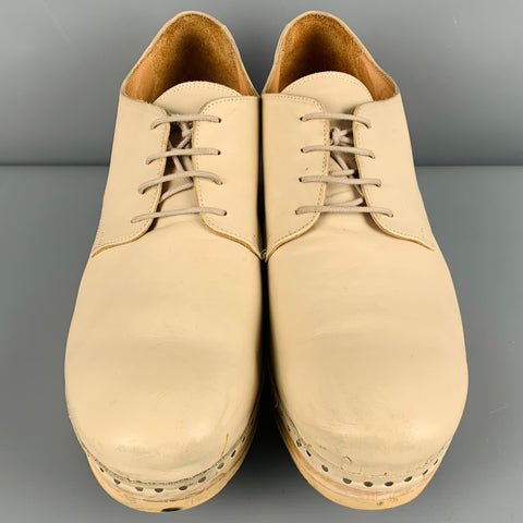 MAISON MARGIELA Size 10 Beige Leather Clog Lace Up Shoes
