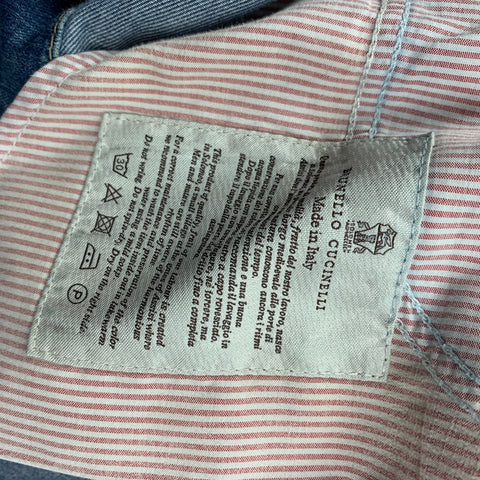 BRUNELLO CUCINELLI Talla 34 Vaqueros con bragueta de botones de algodón lavado azul