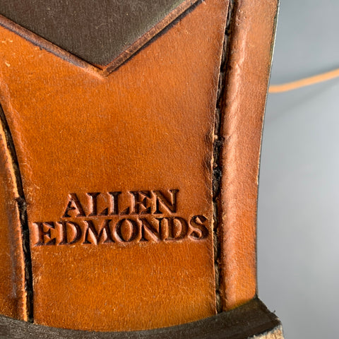 ALLEN EDMONDS Size 7 Tan Perforated Leather Oxford Lace Up Shoes