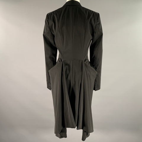 DONNA KARAN Size 6 Black Pink Wool Blend Coat