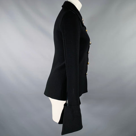 A.W.A.K.E.MODE Size 0 Black Polyester Blend Long Sleeve Blouse