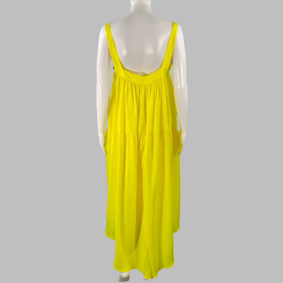 ANAAK Size S Yellow Silk Ruffled A-Line Dress