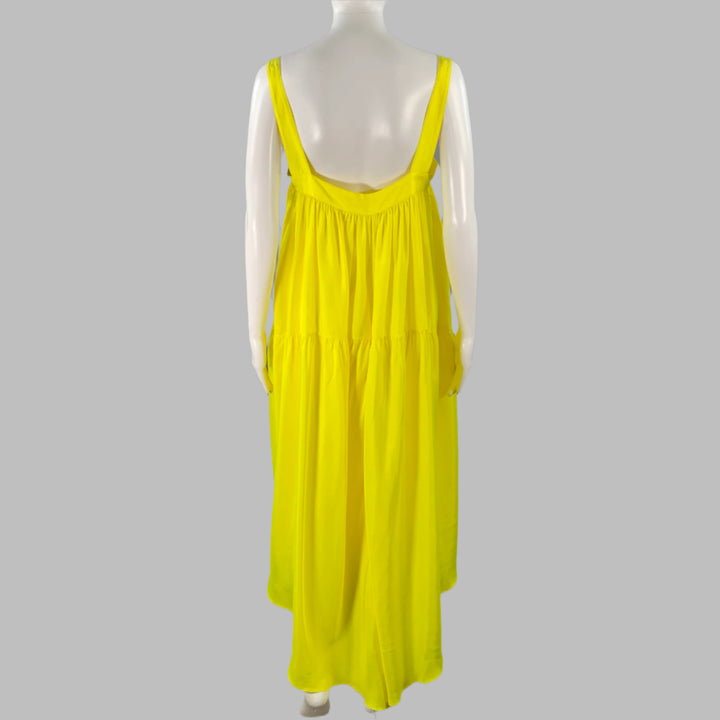 ANAAK Size S Yellow Silk Ruffled A-Line Dress