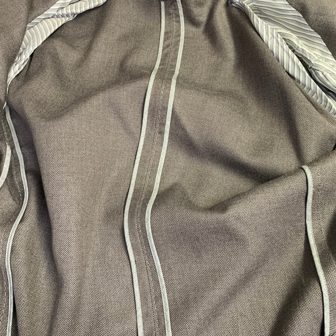 ERMENEGILDO ZEGNA Size 46 Regular Taupe Nailhead Silk Cotton Sport Coat