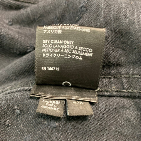 AMIRI Taille XL Veste camionneur en coton en détresse gris noir