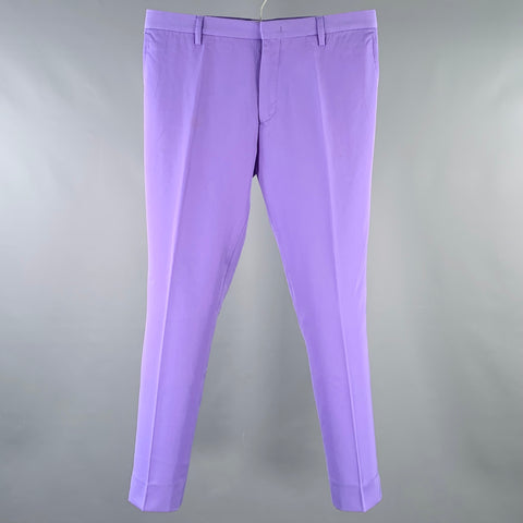 Pantalon habillé PAUL SMITH taille 31, couleur violet lavande, en sergé de viscose et coton.
